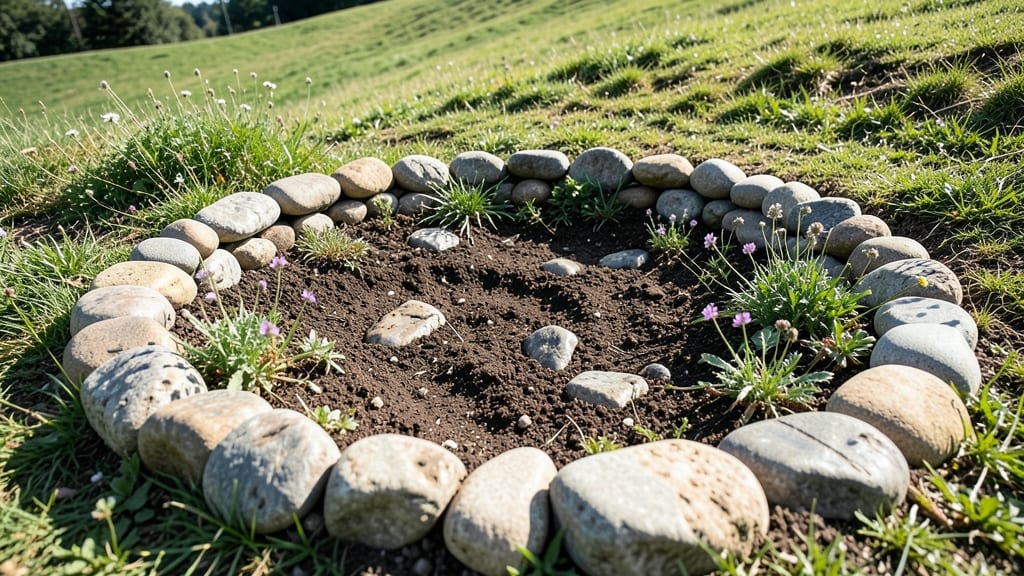Sunken Stone Round Beds