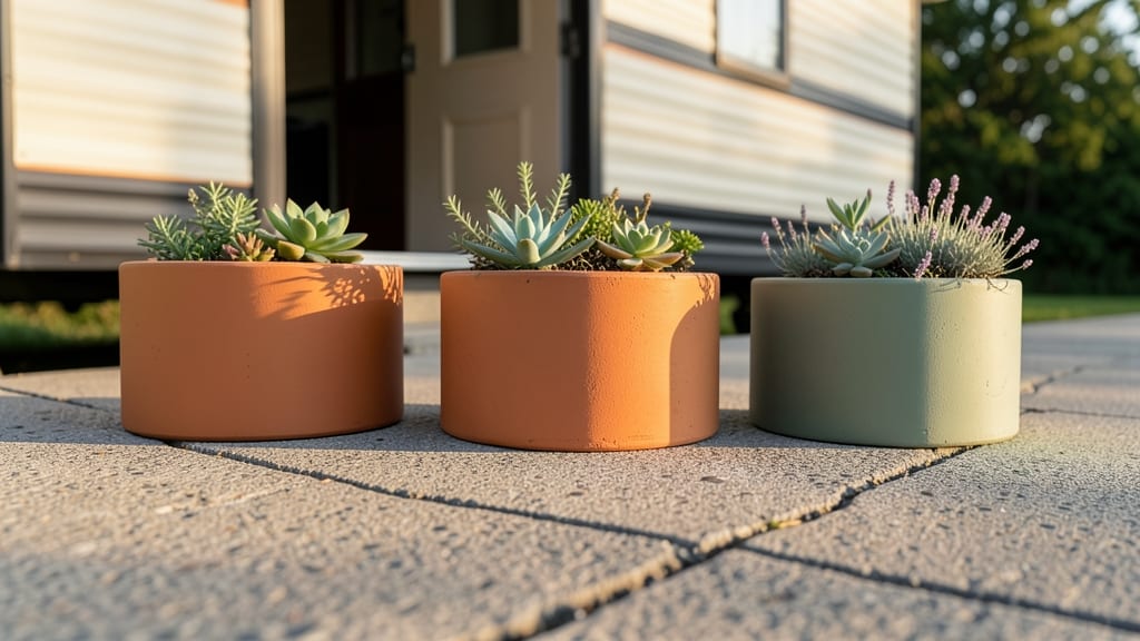 Mini Circular Concrete Planters