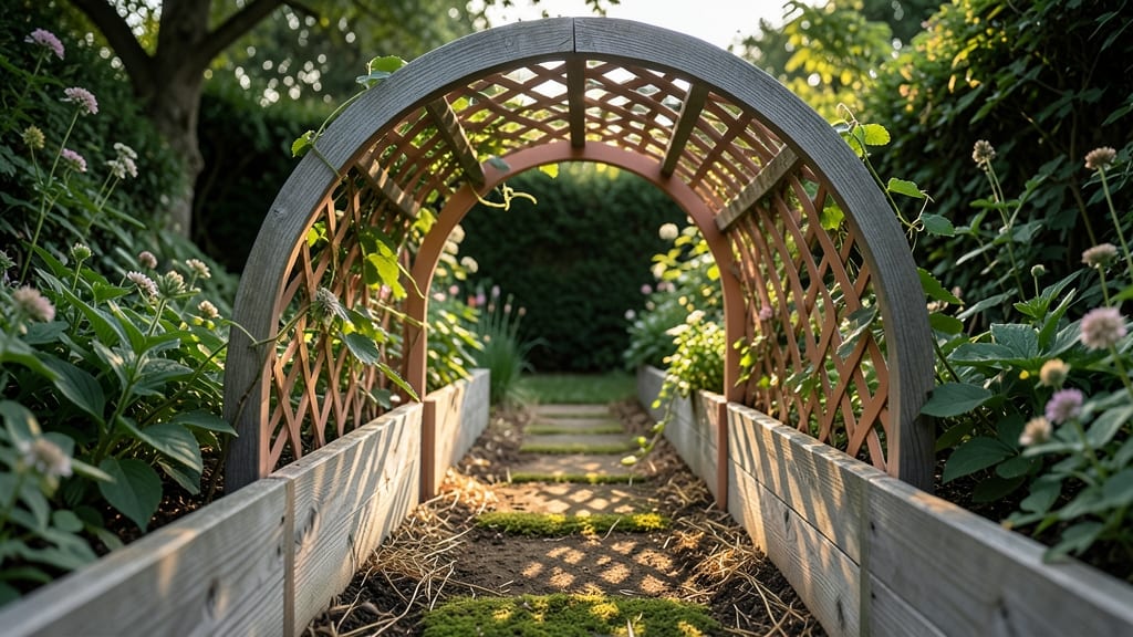 Trellis Arch Over Raised Beds