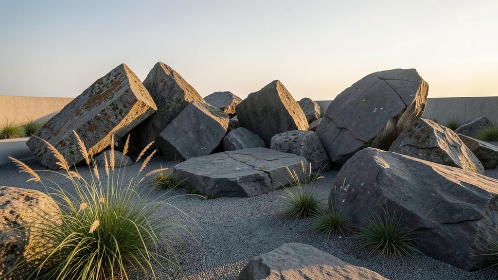 Modern Minimalist Rock Sculpture Garden