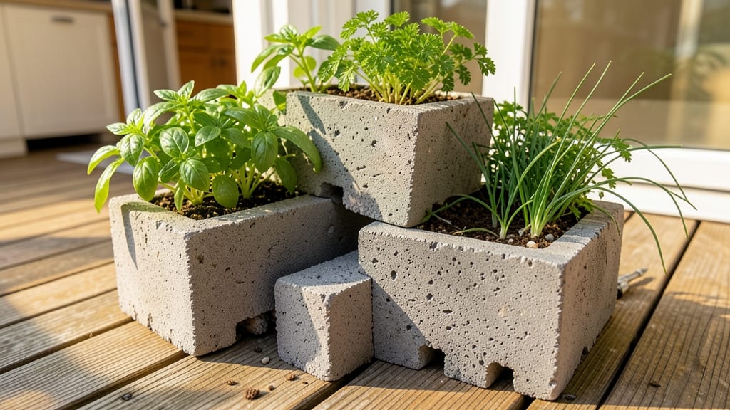 Cinder Block Herb Planters