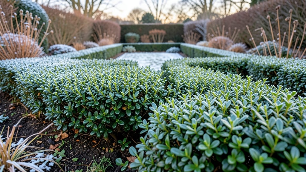 Evergreen Shrub Border with Boxwood