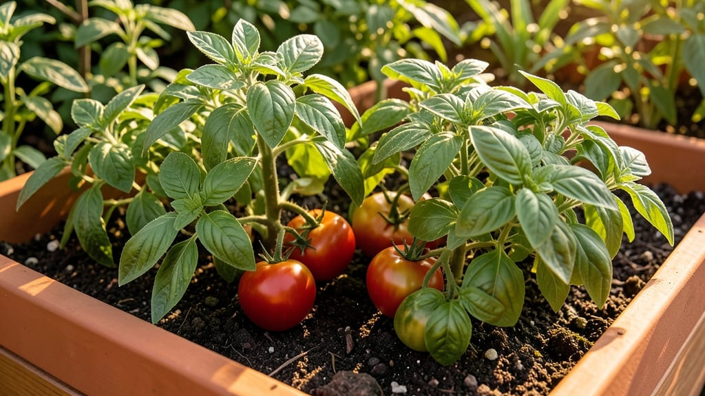 Pest-Repellent Tomato and Basil Guild