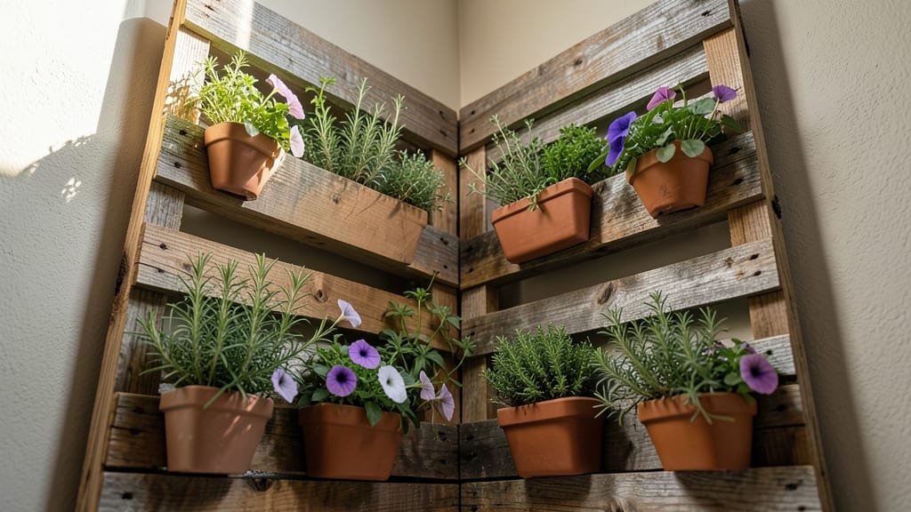 Vertical Pallet Wood Flower Wall