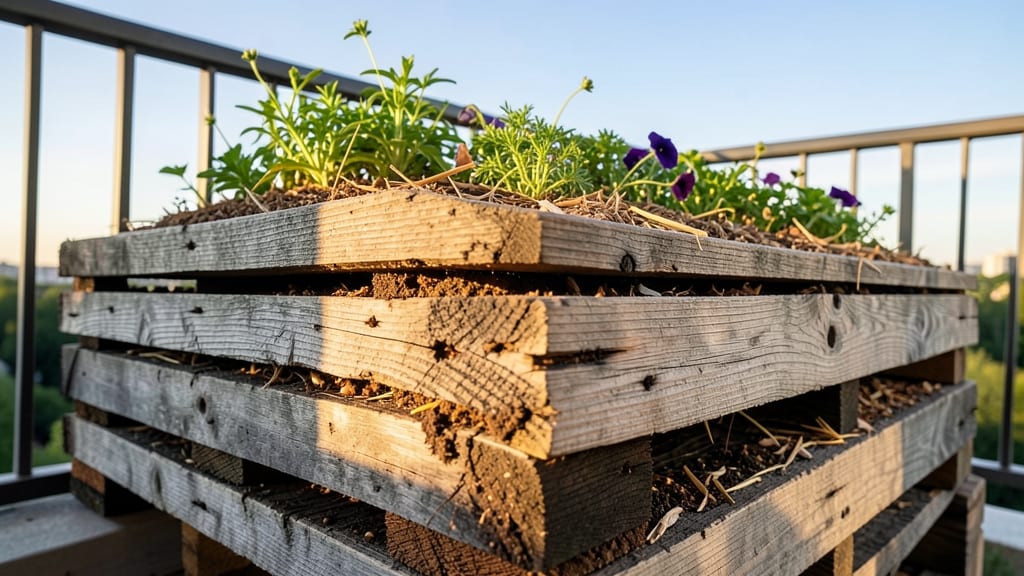 Pallet Wood Raised Flower Beds