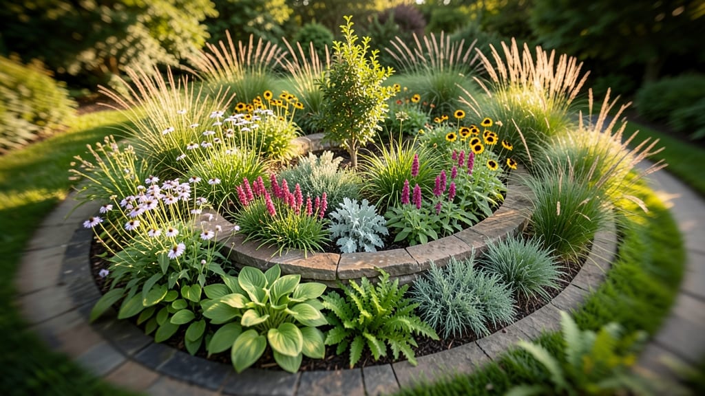 Spiral Flower Bed Design