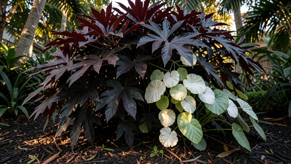 Copperleaf Plant with Caladiums