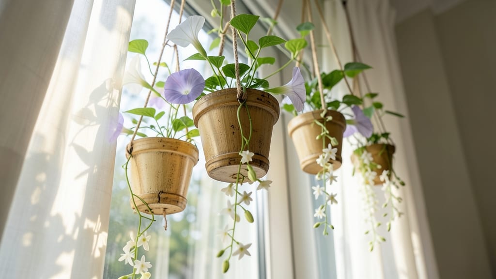 Wall-Mounted Bamboo Flower Planters