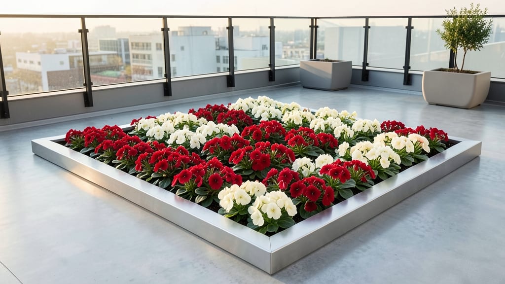 Geometric Patterned Flower Bed